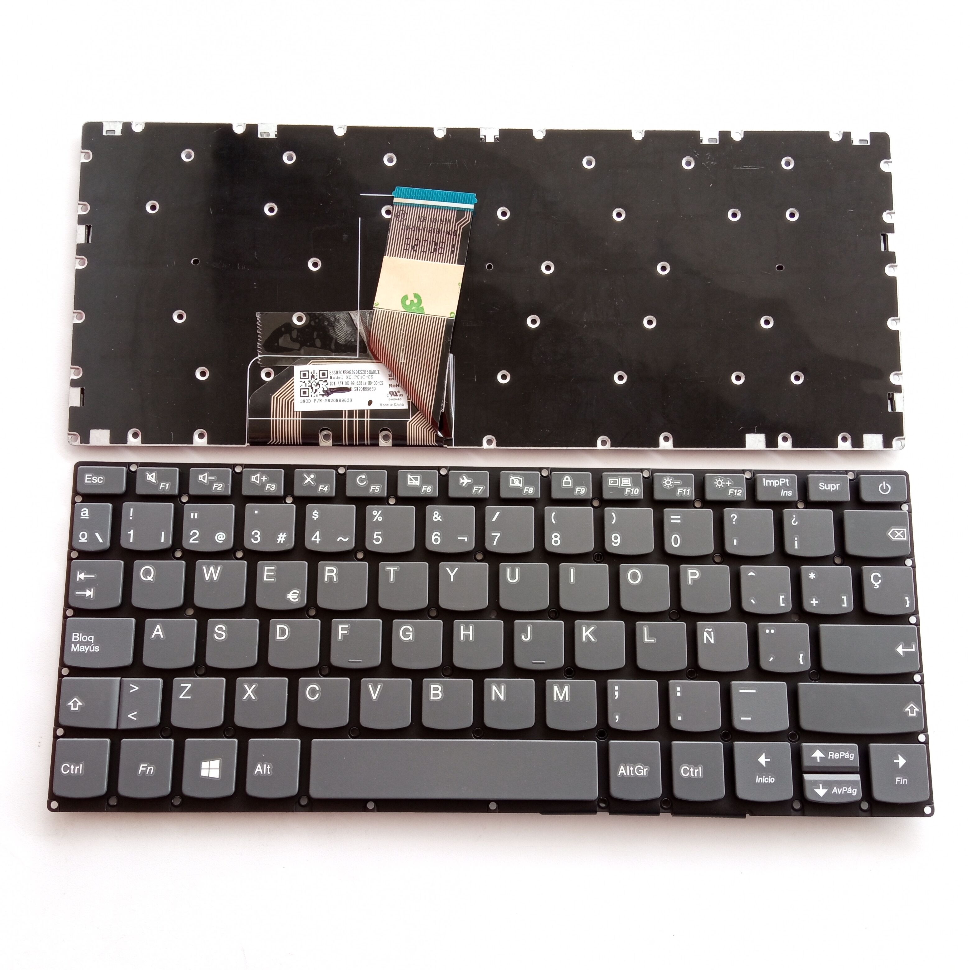 Picture of New Replacement Laptop Keyboard For LENOVO 120S-11/330S-11 with switch and small carriage return Grey SP Layout